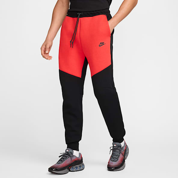 Nike joggers black and red best sale